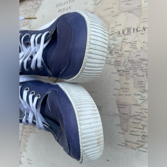 Alexander McQueen X PUMA Sample Kas High-Top Sneakers Blue Leather M9 - Picture 6 of 11